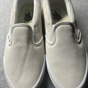 Vans Men's Cream Slip-On Sneakers